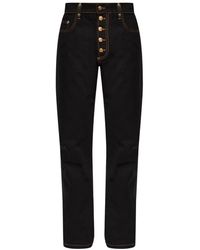 Versace - Jeans ,Zwart ,Katoen Straight-Leg Jeans - Lyst