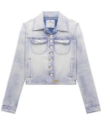 Courreges - Jassen ,Blauw ,Denim Multiflex Denim Trucker Jacket - Lyst