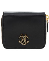 Roberto Cavalli - Accessoires ,Zwart ,Leer Stijlvolle Zip Around Portemonnee - Lyst