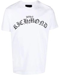 John Richmond - Logo Kurzarm Baumwoll T-Shirt - Lyst