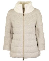 Herno Knitted Down Jacket With Feather Padding - Grijs