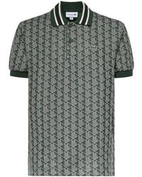 Lacoste - Tops ,Groen ,Katoen Classic Fit Monogram Polo - Lyst