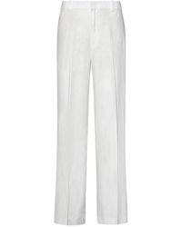 Polo Ralph Lauren - Pantaloni in lino bianchi gamba dritta - Lyst
