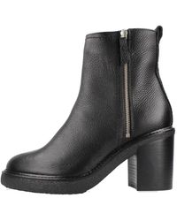 Clarks - Schoenen ,Zwart ,Leer Leren Laarzen Met Hak En Rits - Lyst