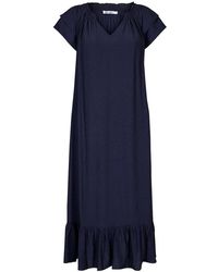 co'couture - Kleedjes ,Blauw ,Polyester Sunrise Jurk Met Ruches - Lyst