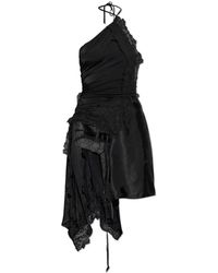 Vetements - Kleedjes ,Zwart ,Jurk Met Een Decoratieve Halslijn - Lyst