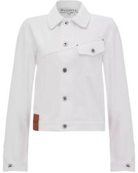 JW Anderson - Jassen ,Wit ,Denim Witte Denim Jack Met Klassieke Details - Lyst