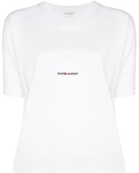 Saint Laurent - Boyfriend T-Shirt With Logo - Lyst