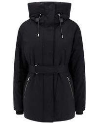 Mackage - Giacca in nylon imbottita nera con dettagli in pelle - Lyst