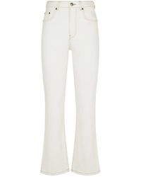 Tory Burch - Jeans ,Wit ,Katoen Cropped Flare Jeans - Lyst