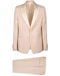 Lardini - Kostuums ,Wit ,Satijn Single-Breasted Suit - Lyst