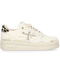 Premiata - Weiße Ledersneakers Mit Logodetail - Lyst