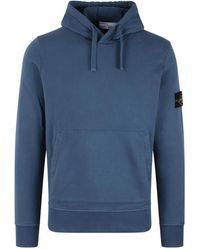 Stone Island - Felpa classica con logo e badge - Lyst