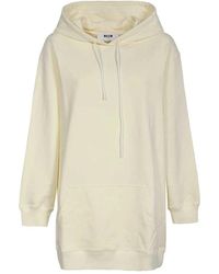 MSGM - Hoodies & Sweatvesten ,Katoen Katoenen Hoodie Met Geribbelde Manchetten - Lyst