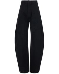 Alaïa - Jeans ,Zwart ,Katoen Round Wide-Leg Jeans - Lyst