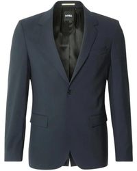 HUGO - Jassen ,Blauw ,Wol Elegante Houston Wollen Jas - Lyst