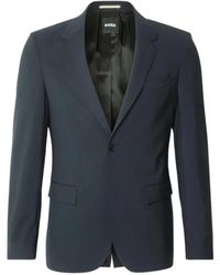HUGO - Jassen ,Blauw ,Wol Elegante Houston Wollen Jas - Lyst
