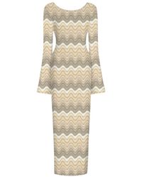 MC2 Saint Barth - Kleedjes ,Lange Jurk Met Lange Mouwen Sea Wave - Lyst