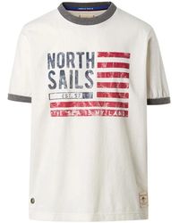 North Sails - Archive T-Shirt Met Amerikaanse Vlag - Lyst