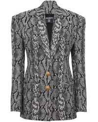Balmain - Jacke mit zwei knöpfen aus python-jacquard - Lyst