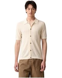 Marc O' Polo - Ribbed Knit Short Sleeve Linen Shirt - Lyst