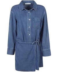 Samsøe & Samsøe - Kleedjes ,Blauw ,Denim Short Dress - Lyst