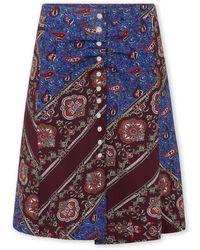 Rabanne - Rokken ,Veelkleurig ,Paisley Cirkel Korte Rok Met Drukknopen - Lyst