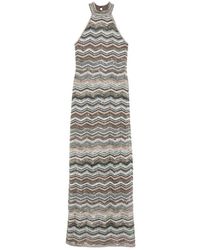 Missoni - Kleedjes ,Veelkleurig ,Polyester Lange Jurk Met Zigzagmotief - Lyst
