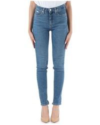 Calvin Klein - High rise skinny jeans fünf taschen - Lyst