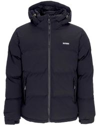 Iuter - Zwarte Puffer Donsjas Met Verstelbare Capuchon - Lyst