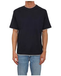 Paolo Pecora - Tops ,Blauw ,Katoen T-Shirt Jersey - Lyst