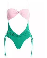 Agua Bendita - Bañador De Una Pieza Nyssa En Rosa-Verde, Mujer, Talla - Lyst