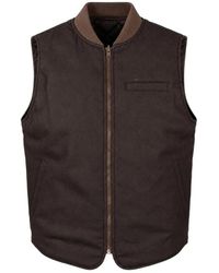 Bl'ker - Jassen ,Bruin ,Wol Reversible Wool Vest Owl - Lyst