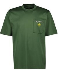 Fendi - Baumwoll-T-Shirt Mit Reißverschlusstasche - Lyst