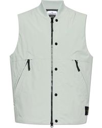 Stone Island - Jassen ,Blauw ,Leer Geïsoleerd Vest - Lyst