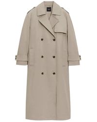 Theory - Jassen ,Grijs ,Katoen Oversized Double-Breasted Trenchcoat - Lyst