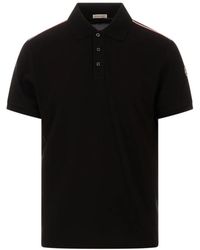 Moncler - Tops ,Zwart ,Katoen Ss Polo - Lyst