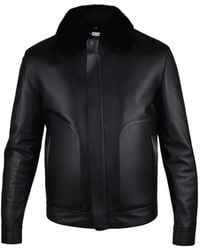 Billionaire - Jassen ,Zwart ,Leer Leren Jas Met Rits - Lyst