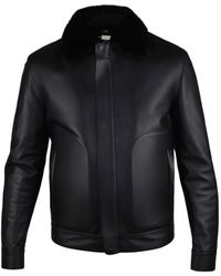 Billionaire - Jassen ,Zwart ,Leer Leren Jas Met Rits - Lyst