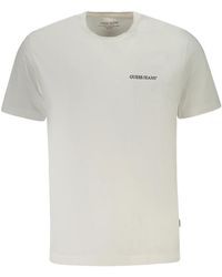 Guess - Tops ,Wit ,Katoen Regular Fit T-Shirt - Lyst