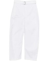 Lemaire - Broeken ,Wit ,Katoen Twisted Belted Pants - Lyst