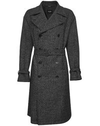 Dolce & Gabbana - Jassen ,Grijs ,Wol Grijze Wol Double-Breasted Jas - Lyst