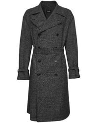 Dolce & Gabbana - Jassen ,Grijs ,Wol Grijze Wol Double-Breasted Jas - Lyst