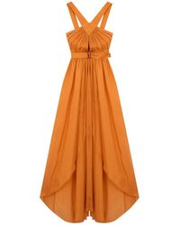 Alberta Ferretti - Lange Jurk Met Riem - Lyst
