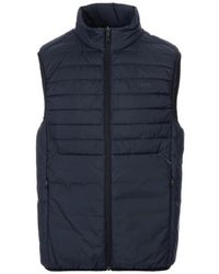BOSS - Jassen ,Blauw ,Gewatteerd Gilet Met Hoge Hals - Lyst
