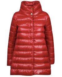 Herno - Jassen ,Rood ,Nylon Amelia Ultralight Donsjas A Vorm - Lyst