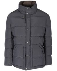 Fay - Jassen ,Blauw ,Leer Kort Donsjack - Lyst