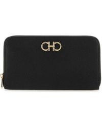 Ferragamo - Accessoires ,Zwart ,Leer Gancini Continental Portemonnee - Lyst