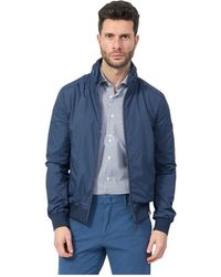 Yes-Zee - Blaue Bomberjacke Mit Kapuze - Lyst