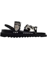 Toga - Schoenen ,Zwart ,Leer Flat Sandalen - Lyst